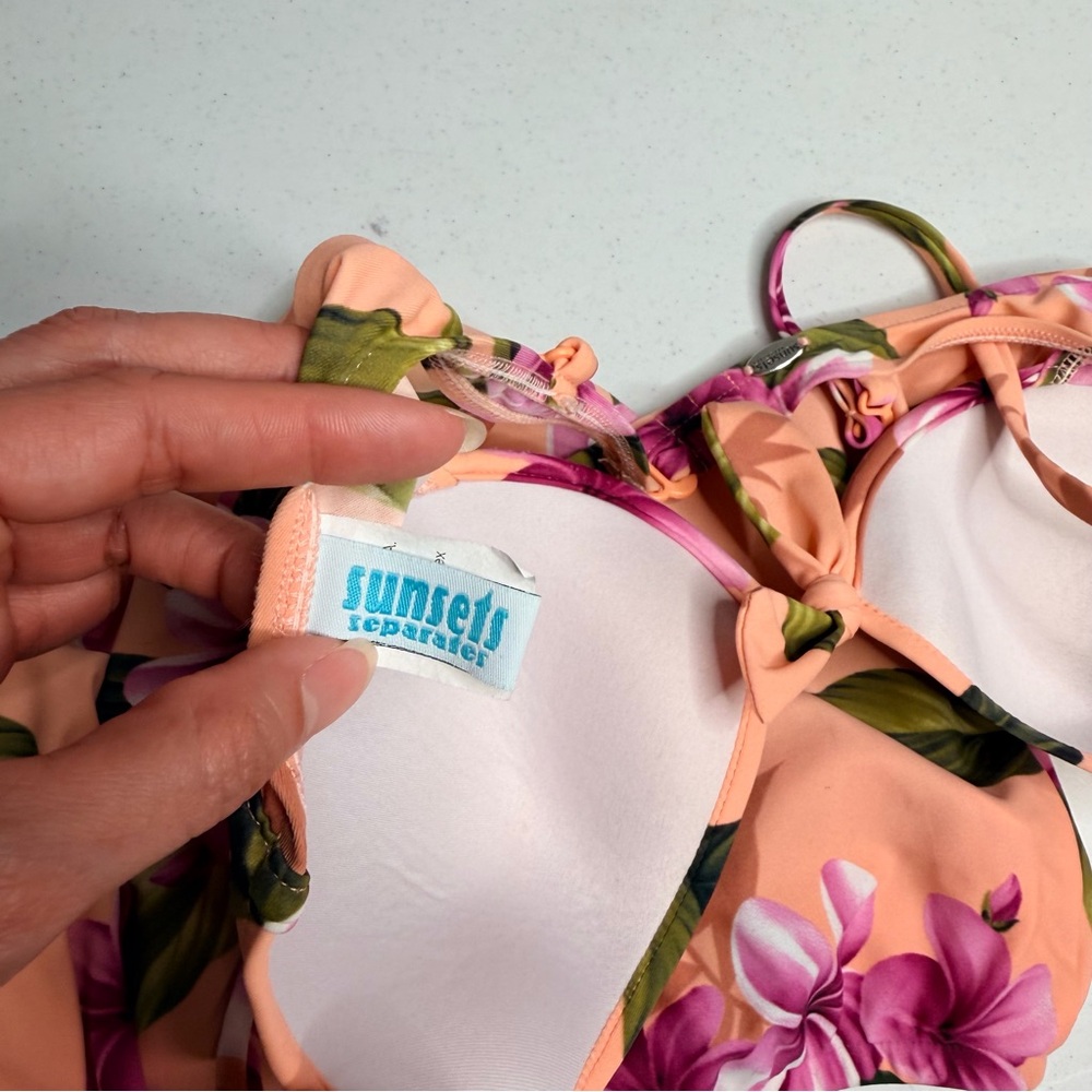 Sunsets Inc. Floral Bikini Set in Orange and Pink - Picture 9 of 11